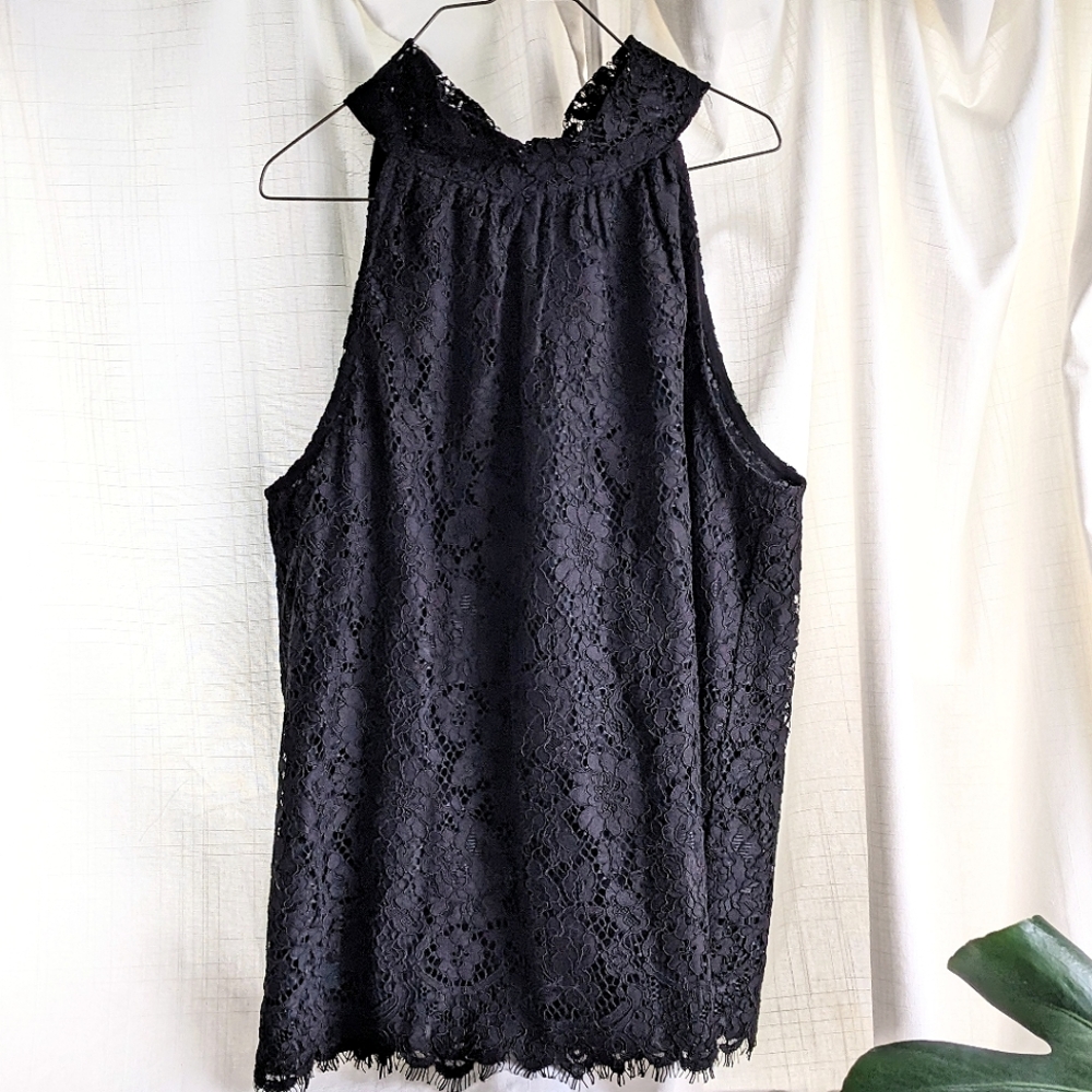 J. Crew Lace Halter Bow Tank